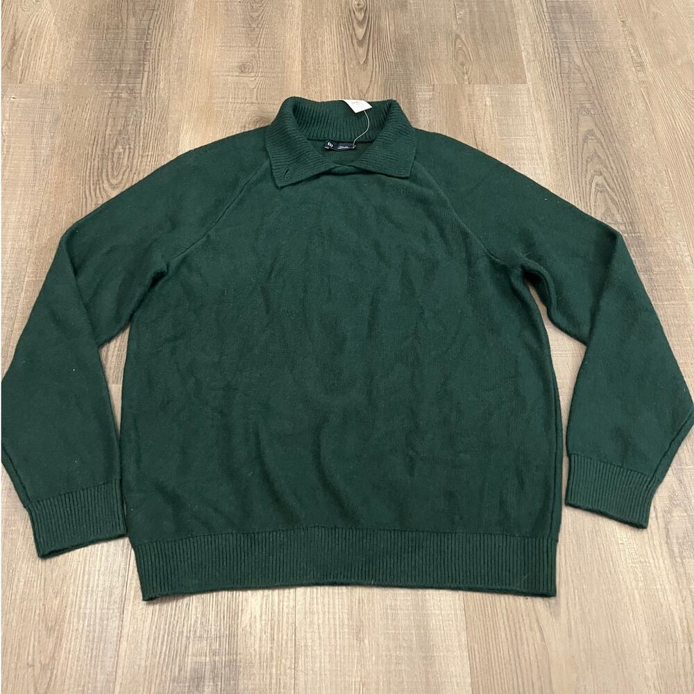 NWT Gap Green Cotton Blend Collared Sweater